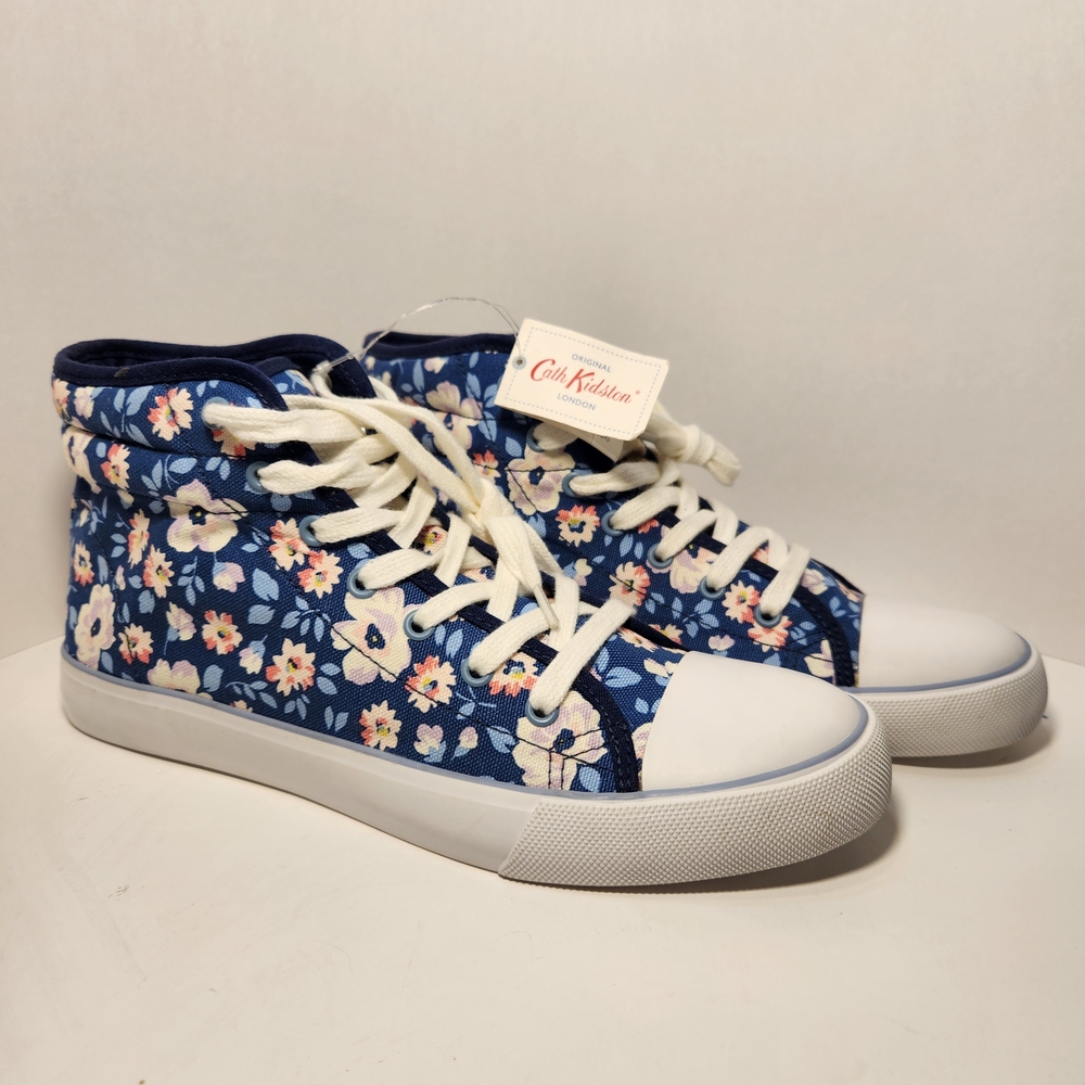 Cath Kidston Navy Floral High-Top Sneakers